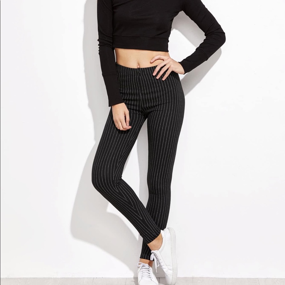 SHIEN pinstriped high-rise leggings